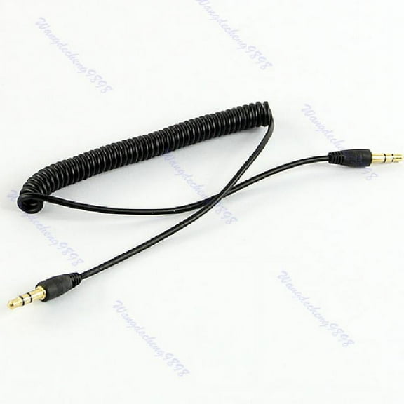 3.5mm Jack Audio Coiled Male to Male M/M Plug Stereo Extension Cable