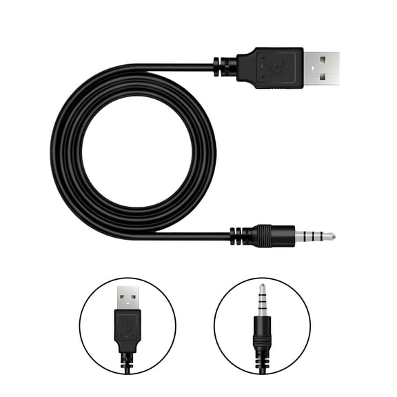 3.5mm Jack Charge Cable Male AUX Audio Jack to USB 2.0 Charge Data Cable Cord 3.3ft Audio Car Stereo Jack Cables to USB 2.0 for Music Player MP3 Headphones Speakers Voice Recorder and More