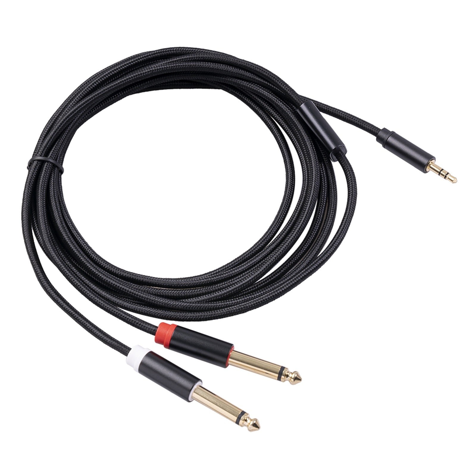 3.5mm Jack To Dual 6.35mm Cable Aux Cable 2 Mono 6.5 Jack To 3.5 Male For Mixing Amplifier