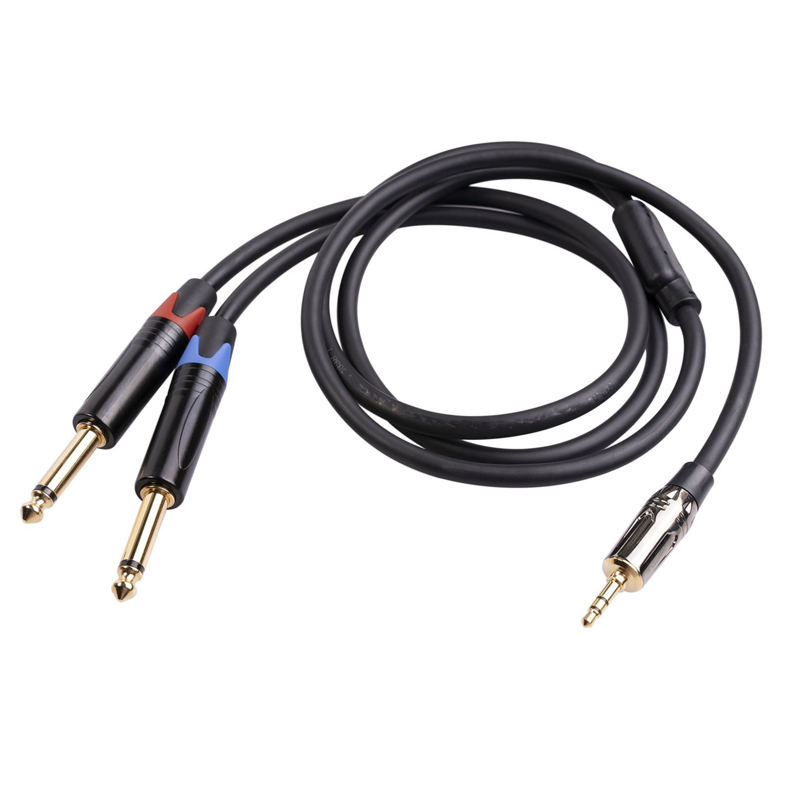 3.5mm Jack To Dual 6.35mm Cable Aux Cable 2 Mono 6.5 Jack To 3.5 Male
