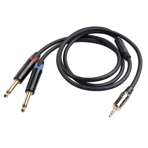 3.5mm Jack To Dual 6.35mm Cable Aux Cable 2 Mono 6.5 Jack To 3.5 Male for Mixing Amplifier Speakers 6.5mm 3.5 Jack Splitter Cable