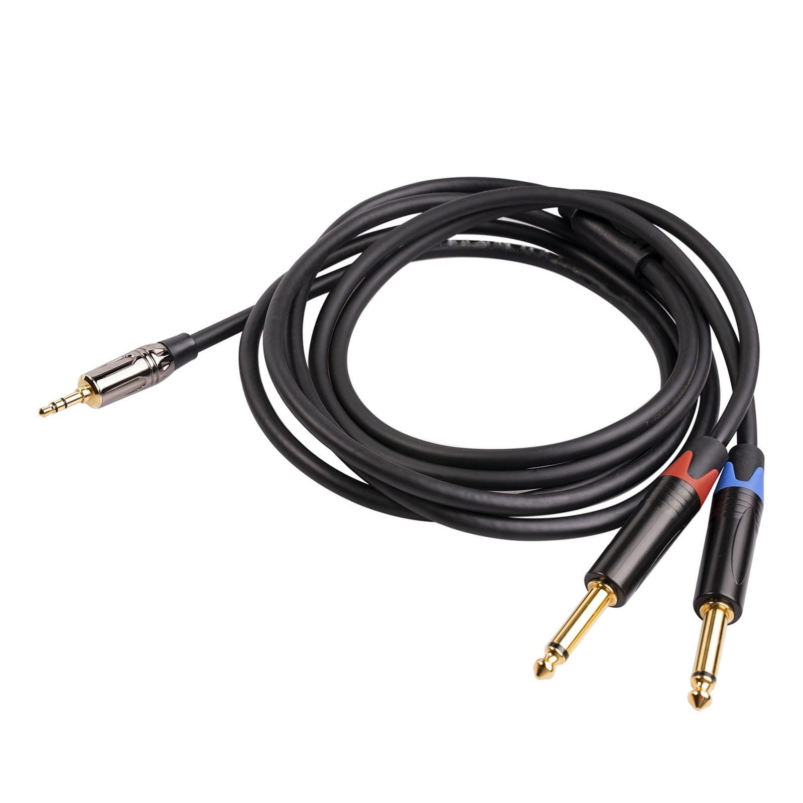 3.5mm Jack To Dual 6.35mm Cable Aux Cable 2 Mono 6.5 Jack To 3.5 Male