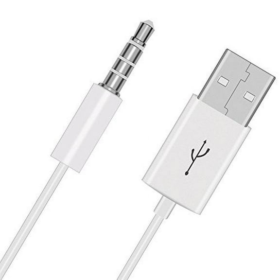 3.5mm Jack to USB Auxiliary Charger Sync Data Transfer Charging Cable Compatible with Beats by Dre Studio Wireless Headphones, Speakers, Tablets, PCs, Sound Box, MP3 Players and More (White)
