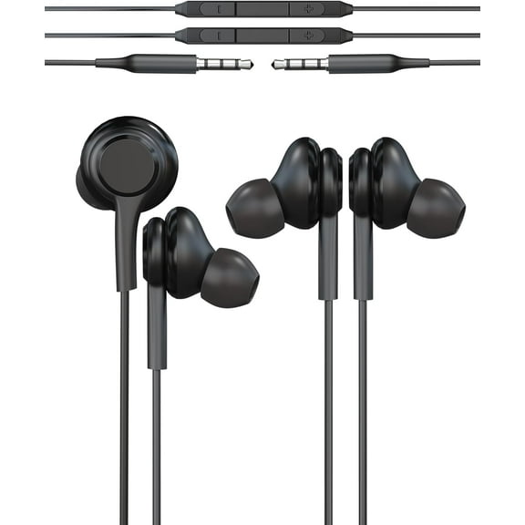 3.5mm Jack Wired Earbuds Earphones with Microphone(2 Pack) Gaming Noise Cancelling in-Ear Headset aux Audio PC Laptop MacBook Compatible for Samsung Android Phone Computer Audfonos HiFi Stereo Music