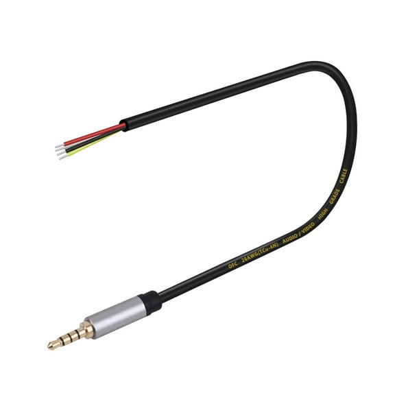 3.5mm Jacks to Bare Wire 3.5mm Stereo Male Plugs to Bare Wire Open End Audios Cord for Repairing Earphone Microphones