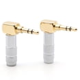thumbnail image 1 of 3.5mm L Shape Jack Gold Plated 90 Degree Angle Audio Connector Audio Plug Silver,1 * gold pin silver plug,gold, 1 of 6