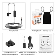 3.5mm Lavalier Microphone System for Smartphones DSLR Cameras Camcorder