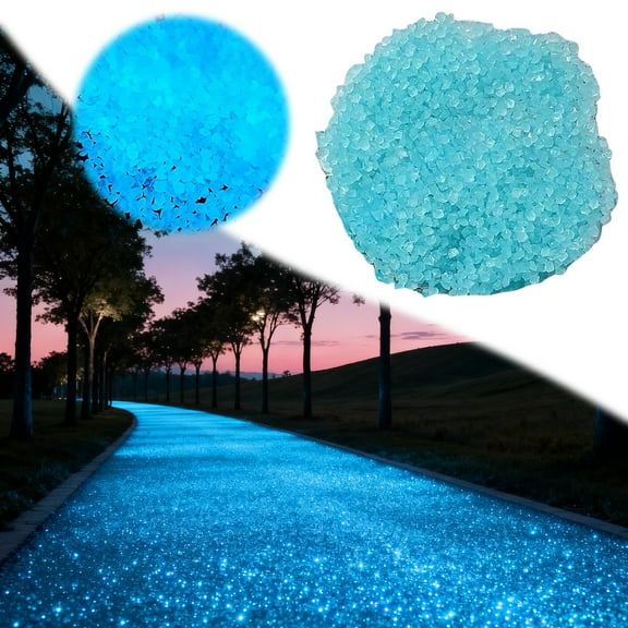 3-5mm Luminous Glow Pebbles (1000pcs/Bag) – Resin Glow-in-the-Dark Stones for Garden Walkways, Aquariums & Potted Plants, Blue Fluorescent Decorative Gravel