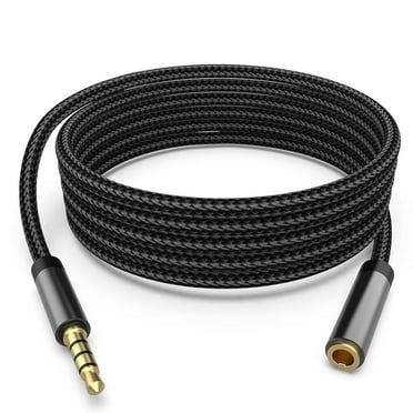 3.5mm Male to Female Audio Cable, Auxiliary Stereo Extension Audio Cable, Compatible with TV, Headphone, Earphone, Speaker and More Devices, 6.6ft, Black