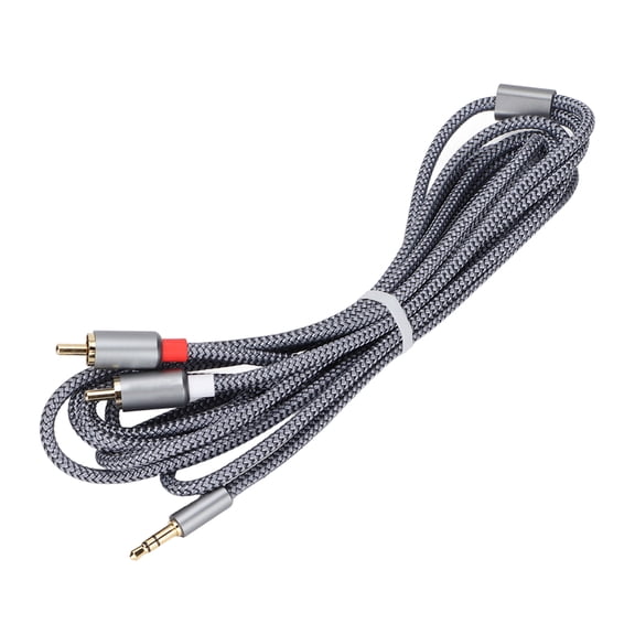 3.5mm Male TRS to Dual RCA Stereo Audio Splitter Cable 9.8 Feet / 3 m Nylon Braided Auxiliary Y Cord Adapter for Home Theater Speaker Power Amplifier Premium Sound