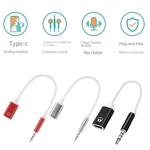 3.5mm Male To USB C Female Audio Adapter, USB C To Aux Dongle Cable Compatible with MP3 Players, CD Players, Laptops, Tablets, Smartphones