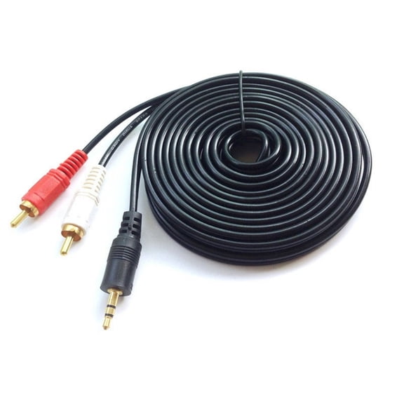 3.5mm Male to 2RCA Male Cord Stereo Y Splitter Cable Flexible Adapter Cable