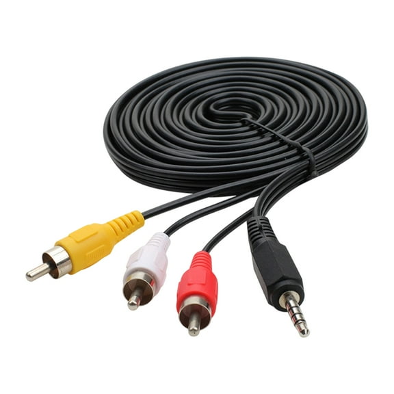 3.5mm Male to 3RCA Adapters Cable for Clear Sound and Video Output Converters