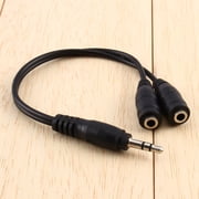 3.5mm Male to Dual 2x 3.5mm Female TRS Aux Stereo Audio Splitter Extension Cable 7 inches / 17.8 cm