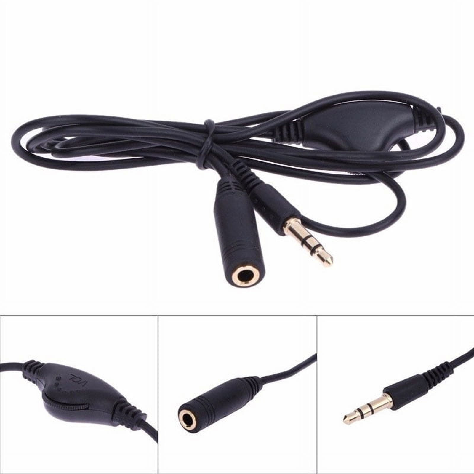 3.5mm Male to Female Earphone Audio Extension Exteneder Cable Volume