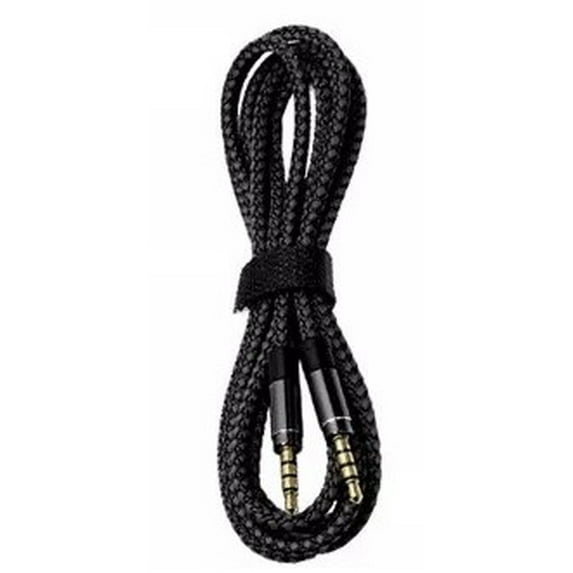 3.5mm Male to Male Braided Aux Cable Cord Car Audio Headphone Jack 4.9FT 1.5M - Black