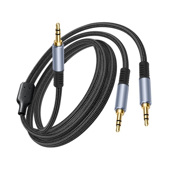 3.5mm Male to Male Stereo Sound Splitter Cable for Double Headphone Sharing Compatibility with Smartphones Computers