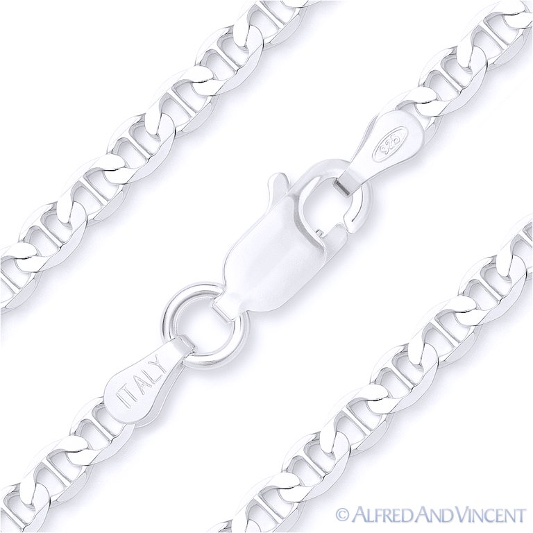 3.5mm Marina / Mariner Link Italian Chain Bracelet in Solid .925