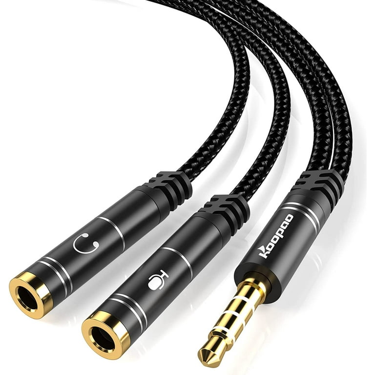 3.5mm Mic and Headphone TRRS Splitter and Audio Combo Adapter Compatible with PS4 PS5 Walmart