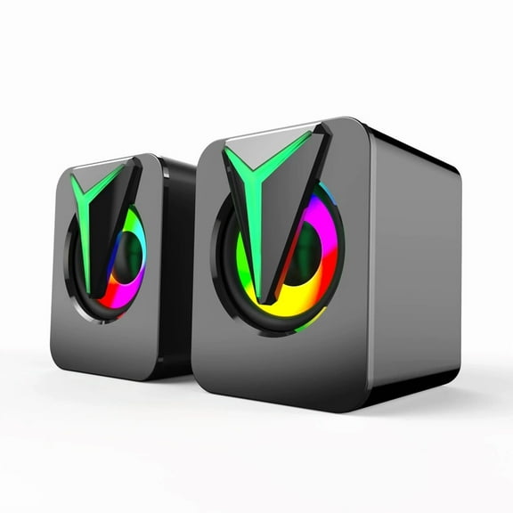 3.5mm Mini USB Wired Computer Speakers RGB LED Stereo Bass For PC Laptop Desktop