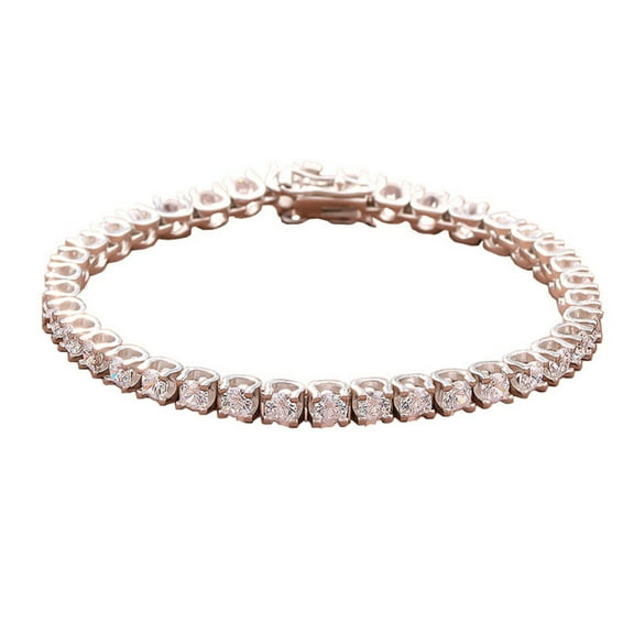 3.5mm Moissanite Tennis Bracelets Round Cut D Color VVS1 Clarity Diamond Bracelets for Women S925 Sterling Silver Bracelets（6-7.5 inchs）