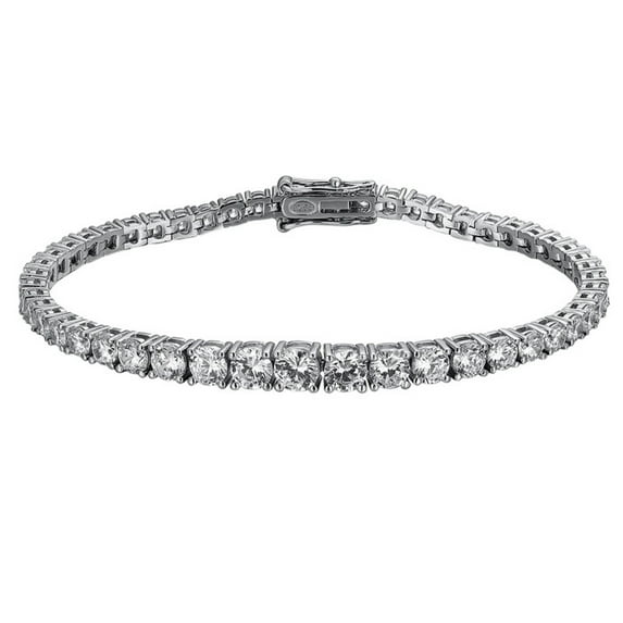 3-5mm Moissanite Tennis Bracelets Round Cut D Color VVS1 Clarity Graduated Diamond Bracelets for Women S925 Sterling Silver Bracelets(5.5-9 inchs)