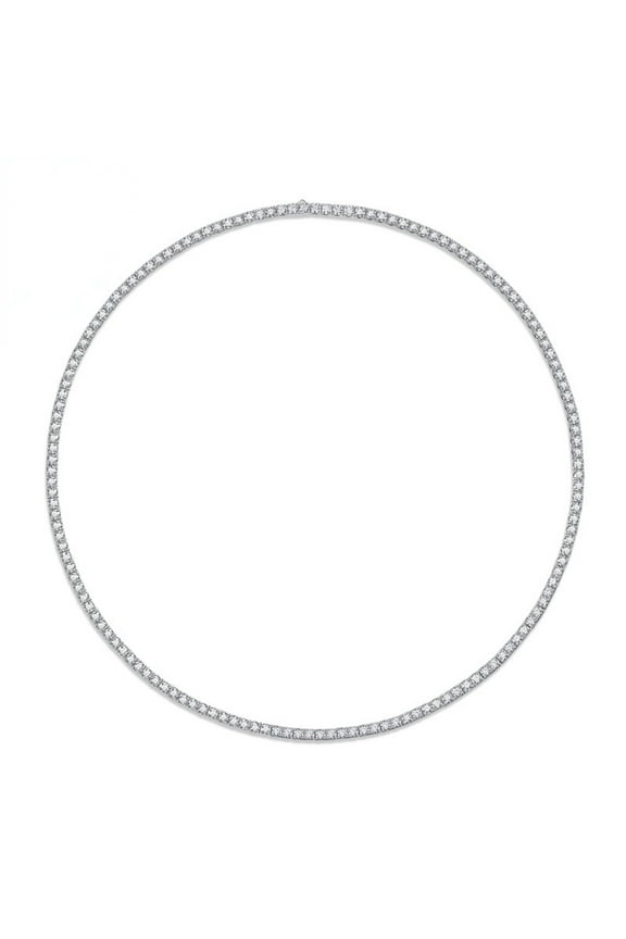 3-5mm Moissanite Tennis Necklace for Men Women D Color VVS1 Diamond Necklace Chain Sterling Silver Moissanite Necklace Chain with GRA Certificate