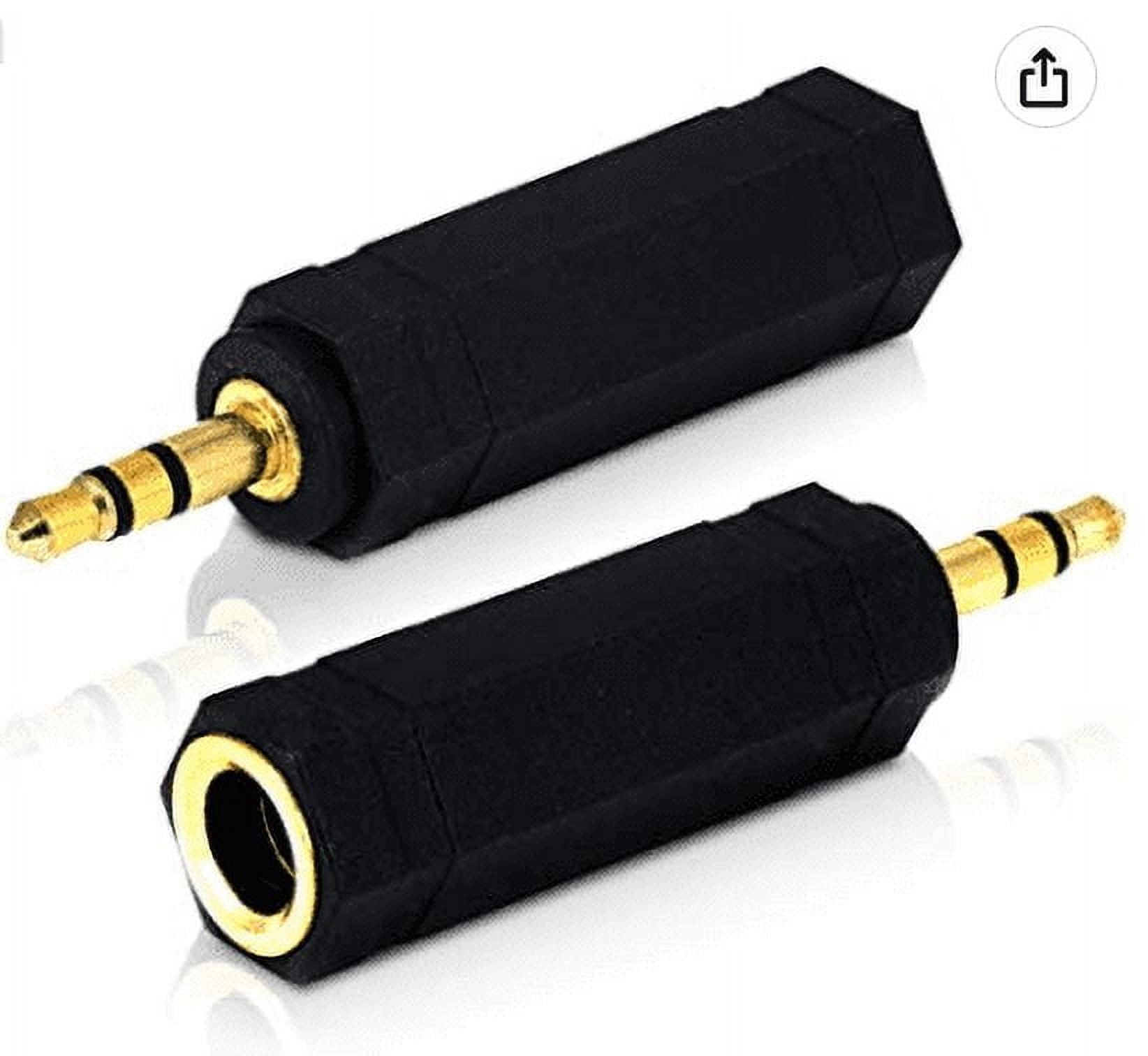 2pcs 3.5mm Plug to 6.35mm Socket - 1/8 to 1/4 in Stereo Audio Jack ...