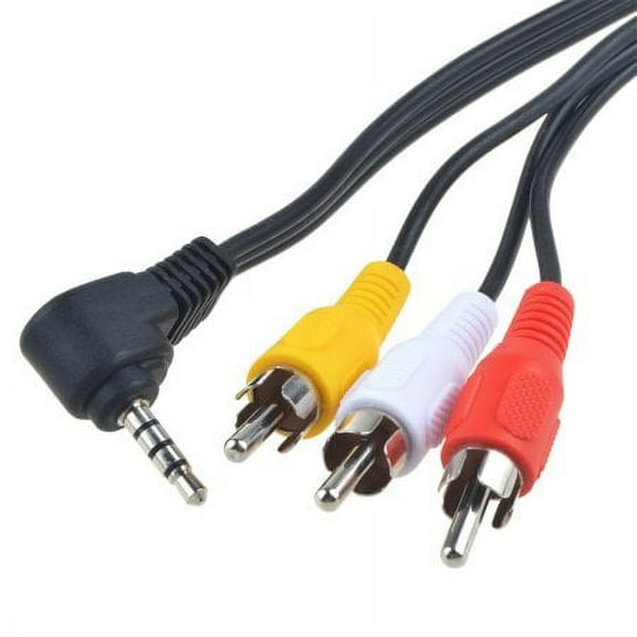 3.5mm Plug Auxiliary AUX to 3 RCA AV Audio Video TV Cable Cord Wire Adapter Black