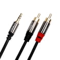 thumbnail image 1 of 3.5mm to RCA Cable, GearIT Pro Series 50 Feet Premium Gold Plated 3.5mm to RCA Audio Stereo Cable for Headphones, Home System, Car Stereo, iPods, iPhones, MP3 Players and More - Black, 1 of 6