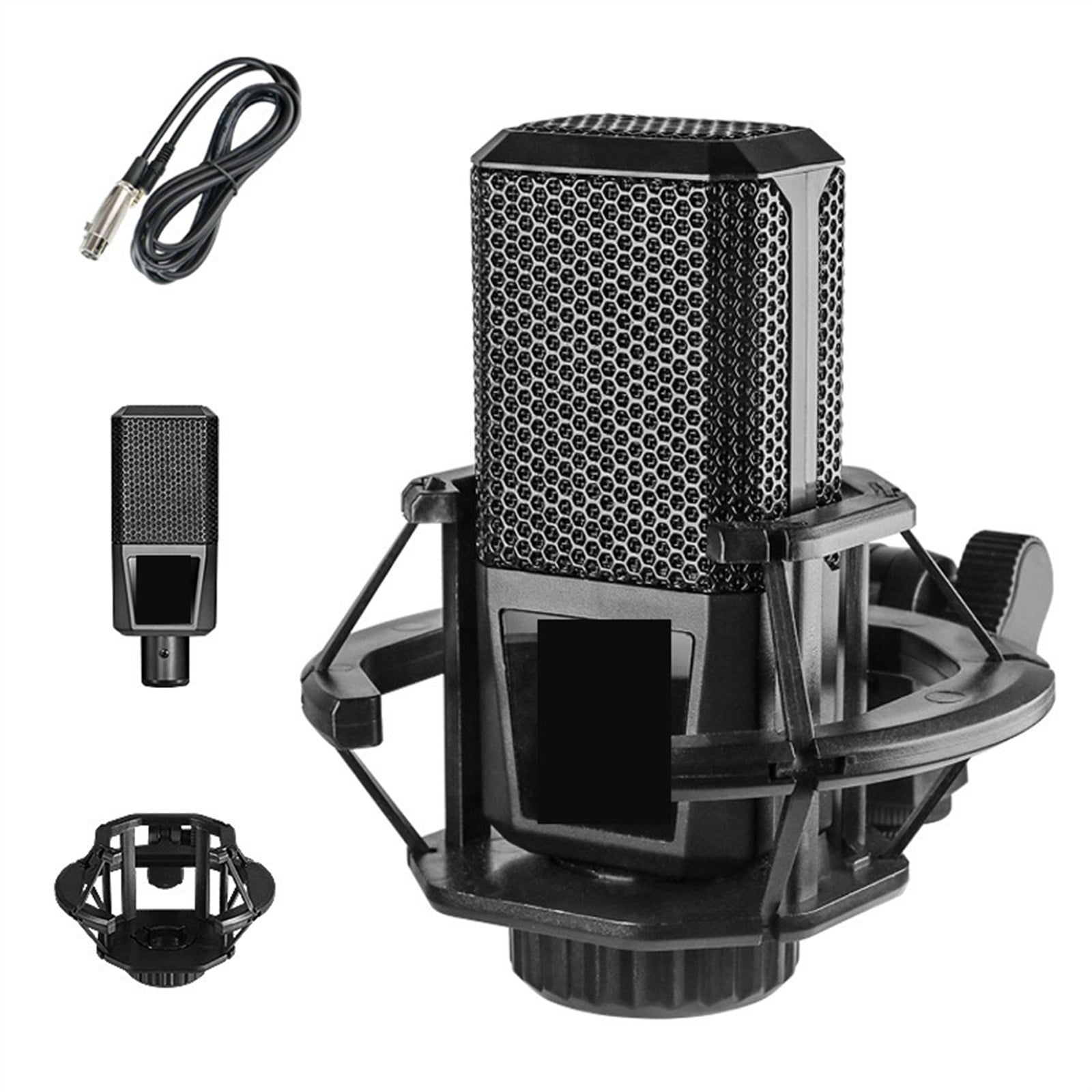 3.5mm Recording Condenser Microphone Set Studio Microphone With V8S Live Sound Card For Karaoke Streaming Podcasting ,Clear Sound
