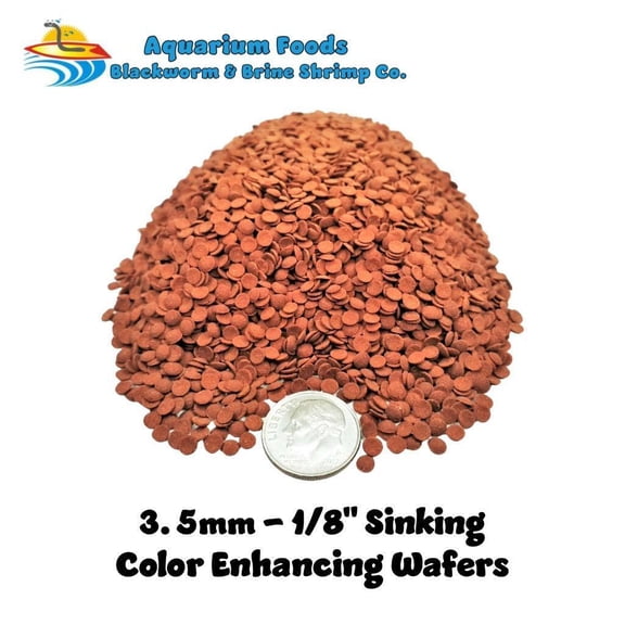 3.5mm Red Color Enhancing Sinking Wafers, For Bottom Feeding Fish...5-lb