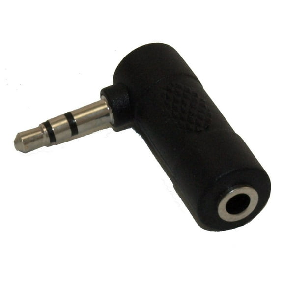 3.5mm Right Angle Adapter, Male/Female Stereo TRS (3 connector)