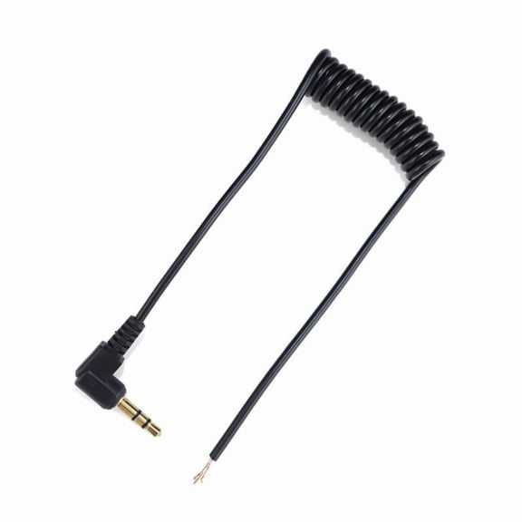 3.5mm Right Angle Spring Cable Repair Wire Bare Wire Pigtail Connector Adapter Repair Sound Cable for Microphone