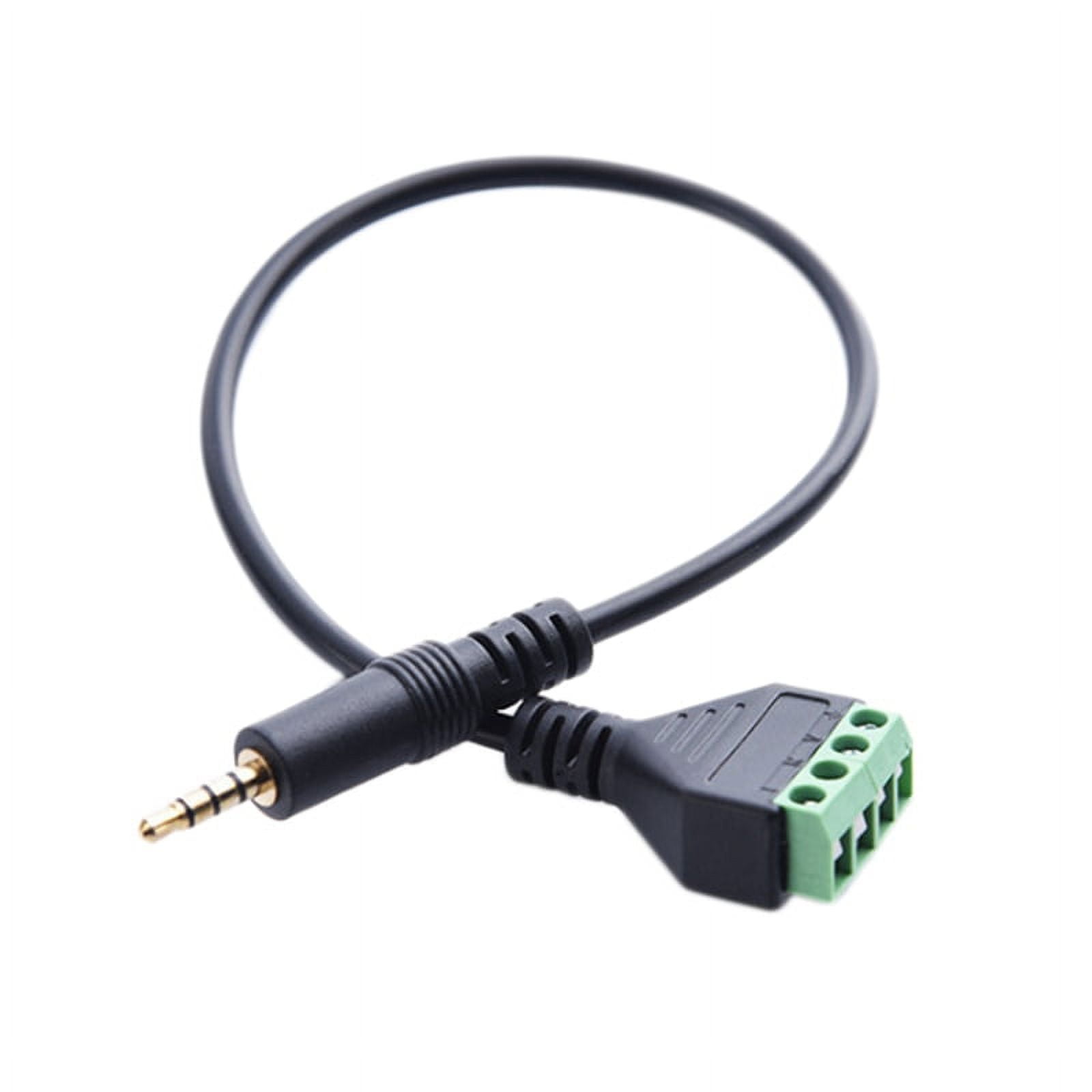 3.5mm Screw Terminal Adapter Speaker Cable 4Core Stereo TRRS Male Hole