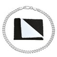 thumbnail image 1 of 3.5mm Solid .925 Sterling Silver Beveled Curb Chain Anklet, 7.5 inches, 1 of 7