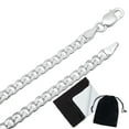 thumbnail image 1 of 3.5mm Solid .925 Sterling Silver Flat Cuban Link Curb Chain Necklace, 29.5 inches, 1 of 7