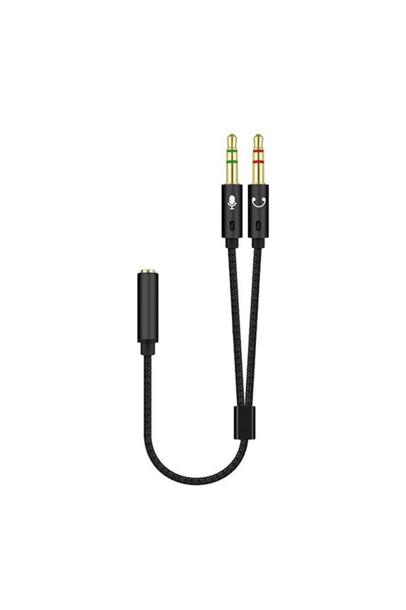 3.5mm Splitter Y Cable for Computer 3.5mm Female to 2 3.5mm Male Y Splitter Cable Smartphone Headsets to PC Adapters