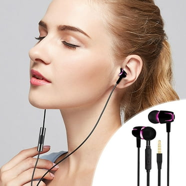 3.5mm Sports Earphone Cable Controlled Headphones In-Ear Earbud Headphones Earphone Cord Control in Ear Headsets Build-in Microphone