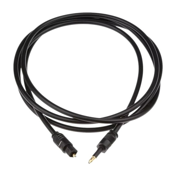 3.5mm Square to Round Digital Audio - SPDIF Fiber Optical Cable, Gold-Plated, Anti-Interference, Clear Sound