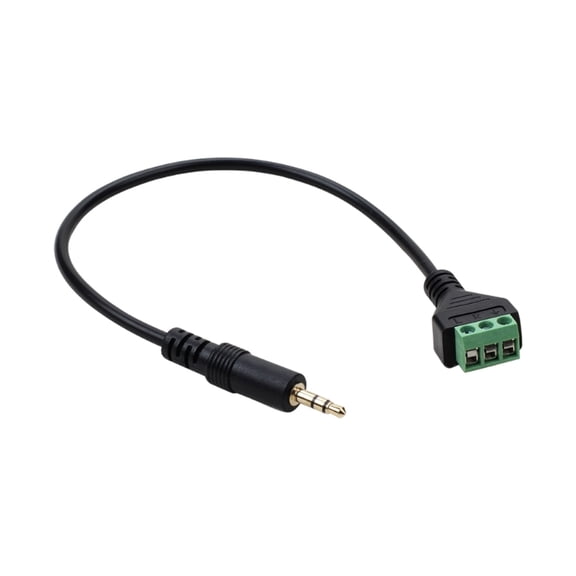 3.5mm Stereo Audio Male Jack To 3 Pin AV Screw Terminal Adapter Cable With Gold Plated Connectors 30cm