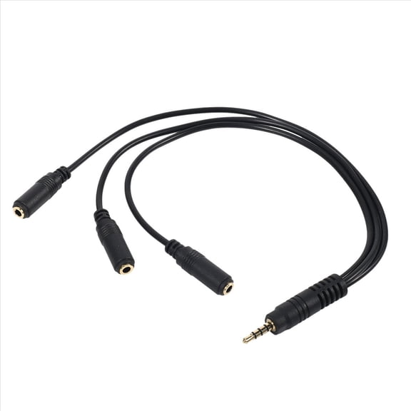 3.5mm Stereo Audio Splitter Cable 1 Male TRRS 3 Female AUX Adapter