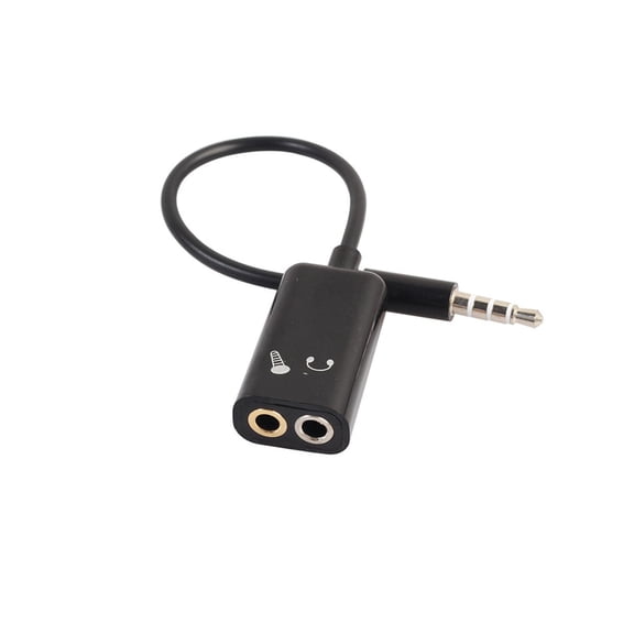 3.5mm Stereo Audio Splitter Male to Headphone Headset + Microphone Adapter Couples Turn Wiring Harness Connector