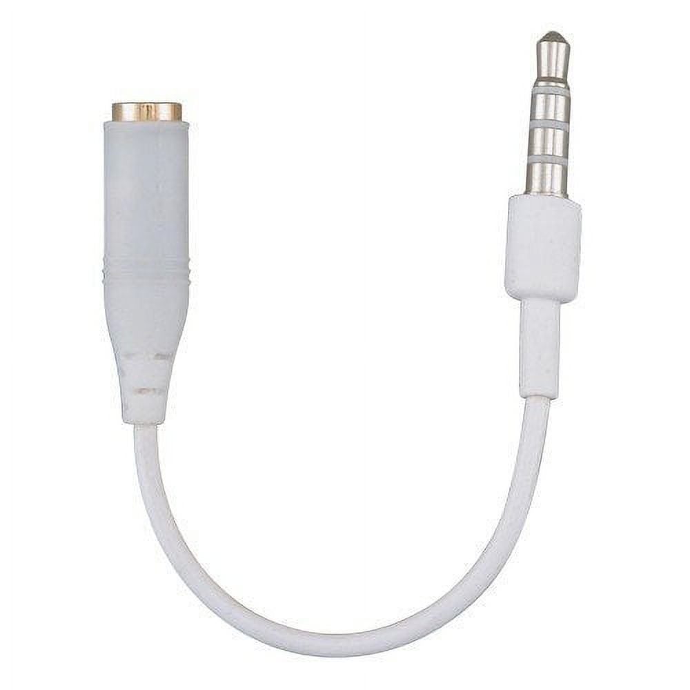 3.5mm Stereo Headphone Extension Cable Adapter (15 inches) - White 