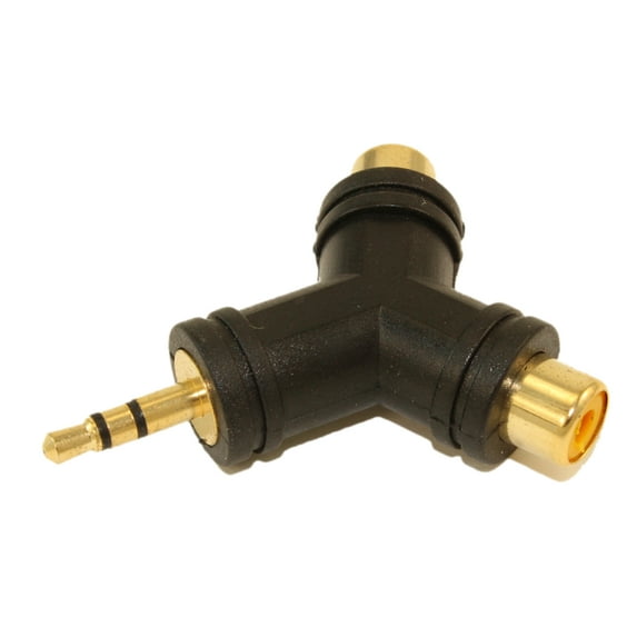 3.5mm Stereo Jack (Male) to 2 RCA (Female) Adapter, Gold Plated