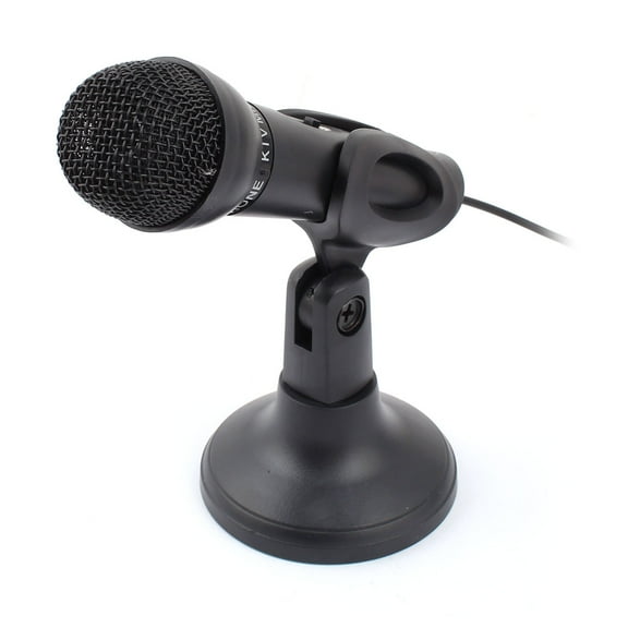 3.5mm Stereo Plug Microphone Mic + Stand for PC Laptop Notebook MSN Skype
