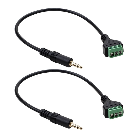 3.5mm Stereo Sound Male Jacks To 3 Pin AV Screw Terminals Adapters Cable With Gold Plateds Connectors 30cm