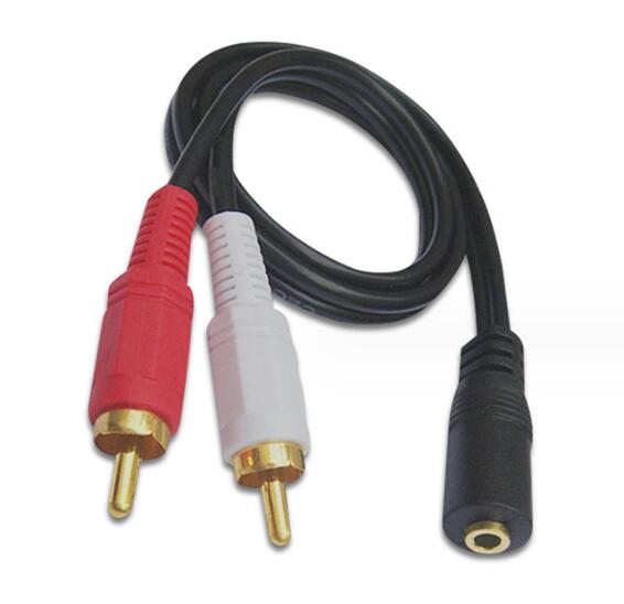 3.5mm Stereo Male To 2x RCA Female Adapter Cable – 30cm Audio Jack Splitter