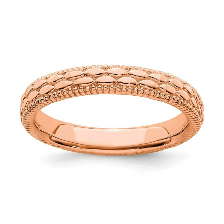Rose Gold Sterling Silver Stackable Expressions Patterned Ring Rose Gold Sterling Silver Stackable Expressions Patterned Ring