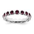 thumbnail image 1 of 3.5mm Sterling Silver Stackable July Crystal Ring - 2.4 Grams - Size 7, 1 of 2
